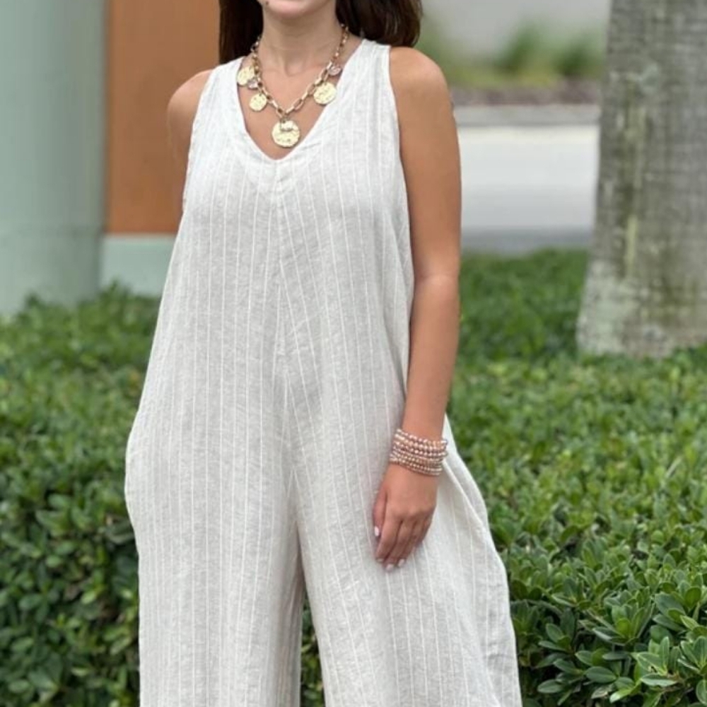 Jumpsuit beige 💯 Lino